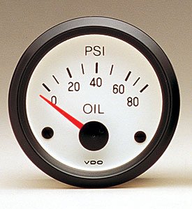 Cockpit White Oil Pressure Gauge 80 psi