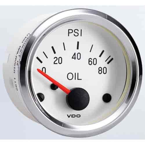 Cockpit White Oil Pressure Gauge 80 psi