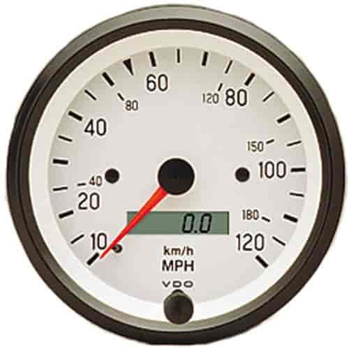 Cockpit White 3-3/8" Speedometer 120 mph