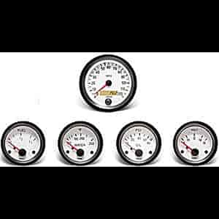 Cockpit White Instrument Kit 5 Gauge Kit w/Ford Transmission Sender