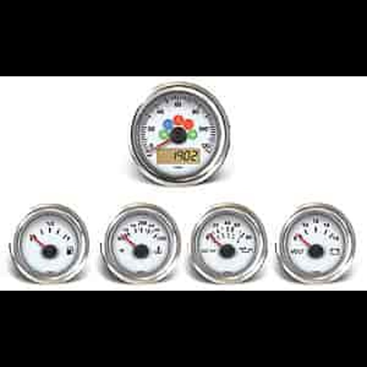 Viewline Ivory Instrument Kit 5 Gauge Kit w/GM Transmission Sender