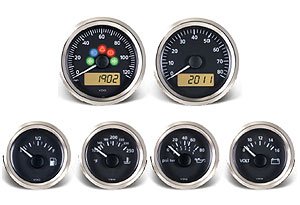 Viewline Onyx Instrument Kit 6 Gauge Ford Muscle Car Kit w/Alas II Fuel Sender
