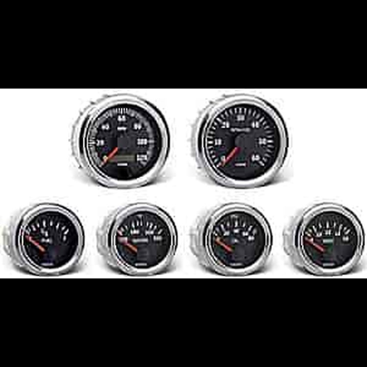 Vision Chrome Instrument Kit 6 Gauge Kit w/GM Transmission Sender
