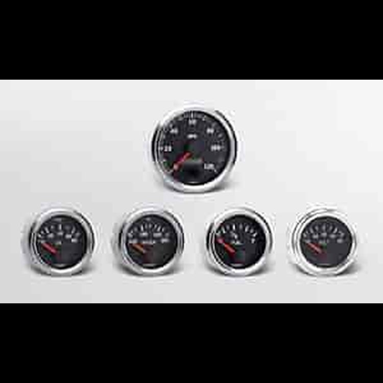 Vision Chrome XL Instrument Kit 5 Gauge Kit w/GM Transmission Sender