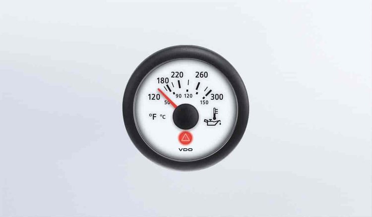 Viewline Ivory 300 F /150 C Oil Temperature Gauge 12V Use with VDO Sender