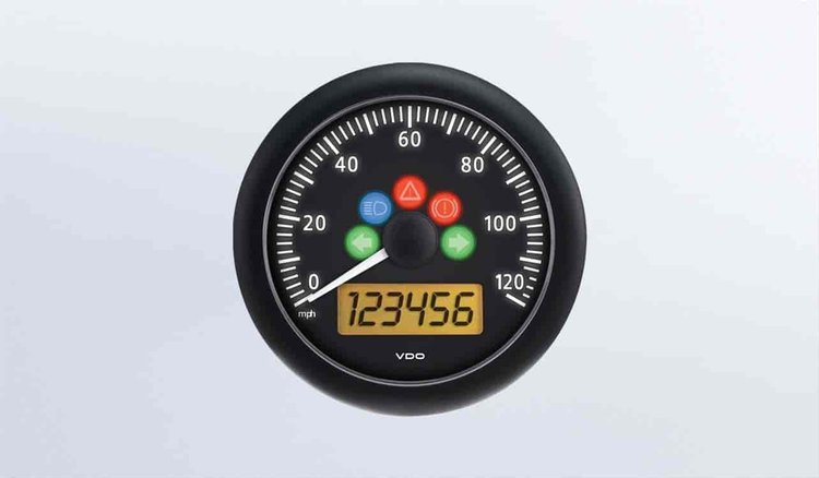 Viewline Onyx 120mph 3 3/8 (85mm) Electronic Speedometer 12/24V