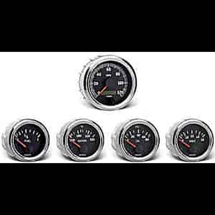 Vision Chrome Instrument Kit 5 Gauge Kit w/Ford Transmission Sender