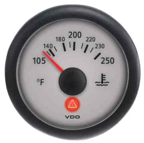 Viewline Sterling 250 F Water Temperature Gauge 12V with Sender Kit Metric Thread Adapters