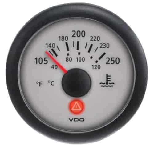 Viewline Sterling 250 F/120 C Water Temperature Gauge 12V with Sender Kit US Thread Adapters