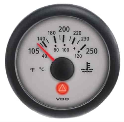 Viewline Sterling 250 F/120 C Water Temperature Gauge 12V with Sender Kit Metric Thread Adapters