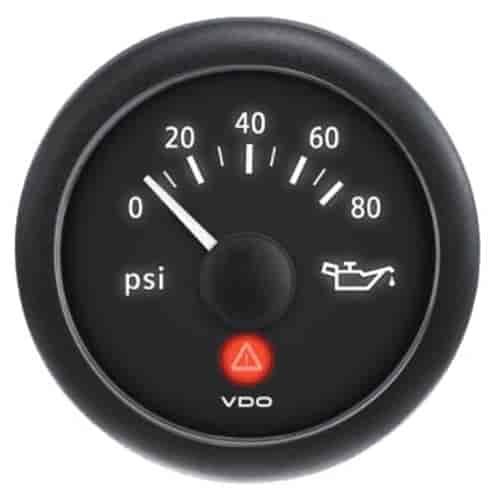 Viewline Onyx Oil Pressure Gauge 80 PSI