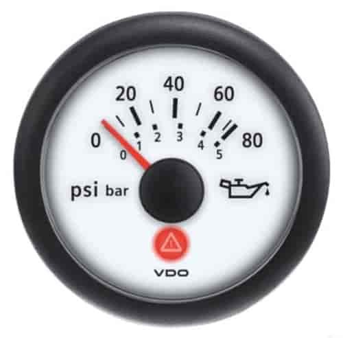 Viewline Ivory 80 PSI/5 bar Oil Pressure Gauge 12/24