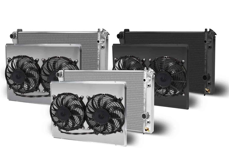 Direct-Fit Black Aluminum Radiator with Dual Fans and Shroud [1982-1992 Chevy Camaro]
