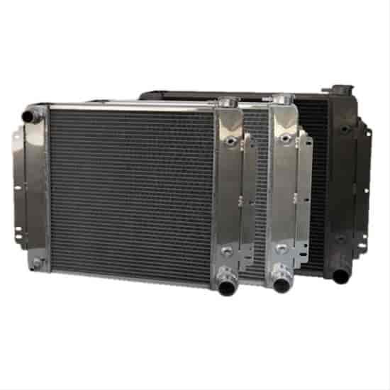 Direct-Fit Satin Aluminum Radiator with Dual Fans and Shroud [1962-1967 Chevy II/Nova]
