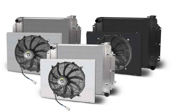 Direct-Fit Satin Aluminum Radiator with Single Fan and Shroud [1962-1967 Chevy II/Nova]
