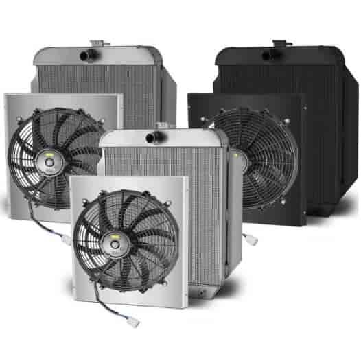 Direct-Fit Satin Aluminum Radiator with Single Fan and Shroud [1953-1956 Ford Truck]