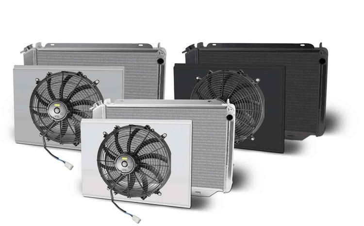 Direct-Fit Satin Aluminum Radiator with Single Fan and Shroud [1979-1993 Ford Mustang Fox-Body]