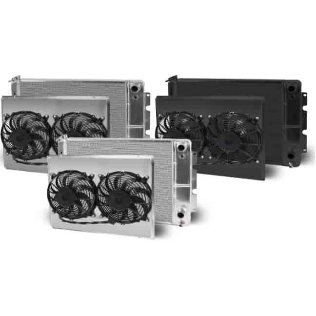 Direct-Fit Black Aluminum Radiator with Dual Fans and Shroud [1967-1969 Chevy Camaro]