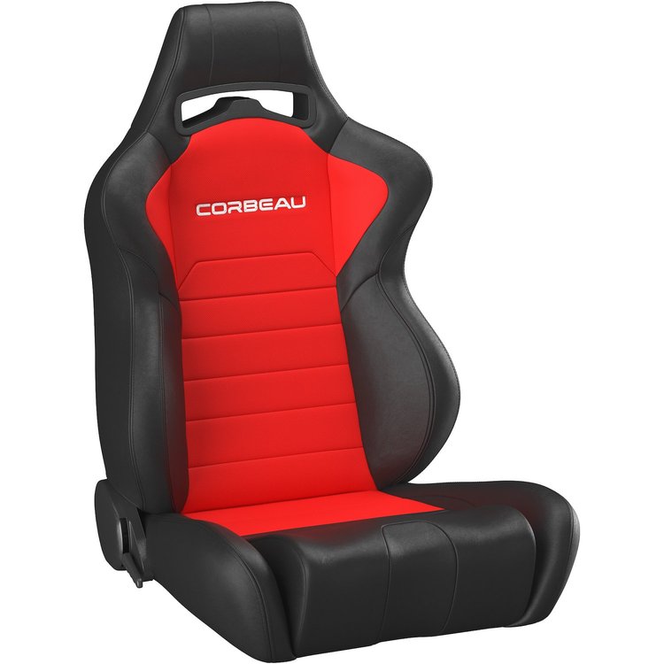 25507PR LG1 Reclining Seats, Standard [Black Vinyl/Red Cloth]