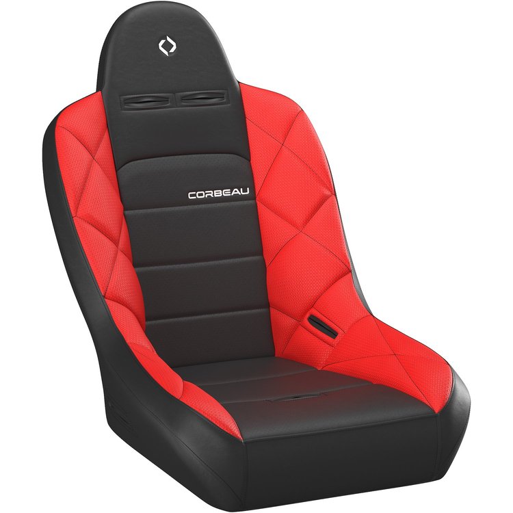26470 Baja JP Fixed-Back Suspension Seat, Standard [Black Vinyl/Red HD Vinyl]