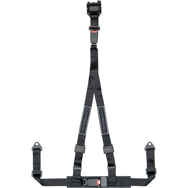 43301B 2 in. Harness Belt, 3-Point, Retractable, Bolt-In [Black]