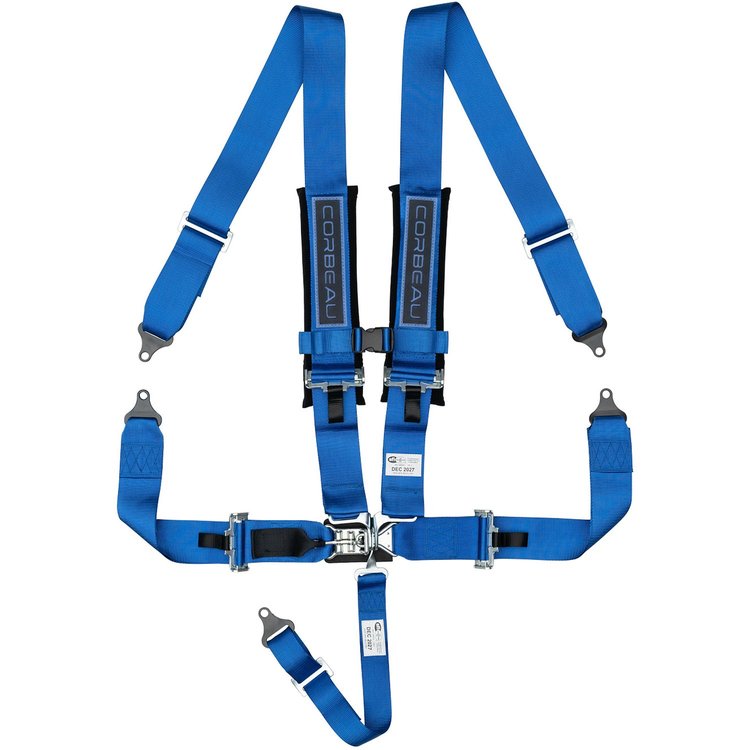 LL53005B 3 in. Harness Belt, 5-Point, Latch & Link, Bolt-In [Blue]