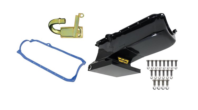 Fabricated Oil Pan Kit for 1962-1967 Chevy II w/ 1986-2002 Small Block Chevy Swap [6 QT, Black Painted]