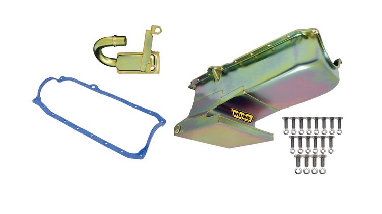 5023WND Fabricated Oil Pan Kit 1962-1967 Chevy II w/1986-2002 Small Block Chevy V8 [Gold Zinc]