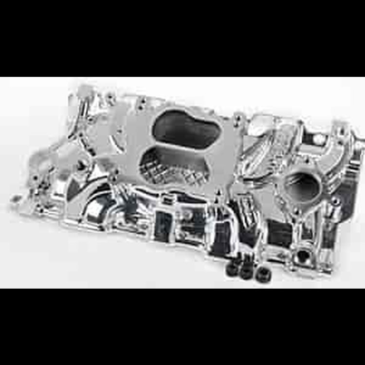 Street Warrior Aluminum Intake Manifold Small Block Chevy 262-400 with 1987-Up Aluminum Heads