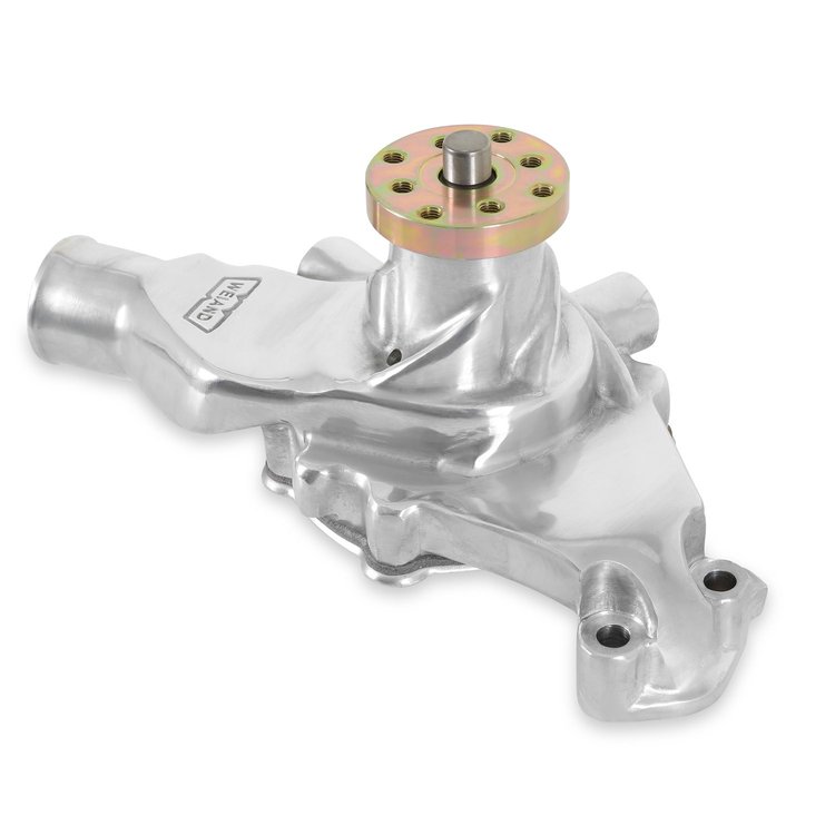 Action +Plus Aluminum Water Pump for 1969-1996 Chevy Small Block Short [Twisted Snout, Polished]
