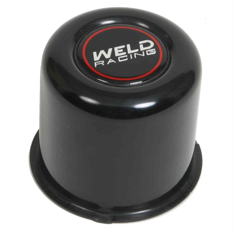 Push-Through Center Cap 3.540 in. OD x 3.2 in. Tall for Most 5-Lug and 6-Lug Wheels [Black]