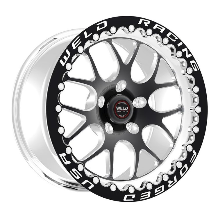RT-S Series S77 Beadlock Wheel Size: 15" x 8", Bolt Pattern: 5 x 4.75" [Black Center/Polished Shell]