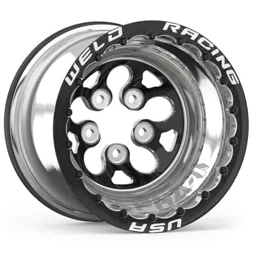 Alpha-1 Black Finish Double Beadlock Wheel 5 Lug 5" RS