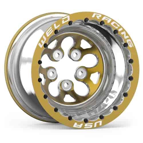 Alpha-1 Gold Finish Double Beadlock Wheel 5 Lug 5" RS