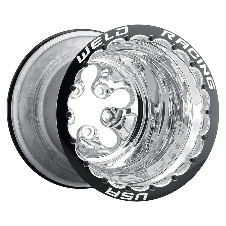 83XP-514416MP Alpha-1 Pro Double-Beadlock Rear Drag Wheel [Size: 15" x 14"] Polished Finish