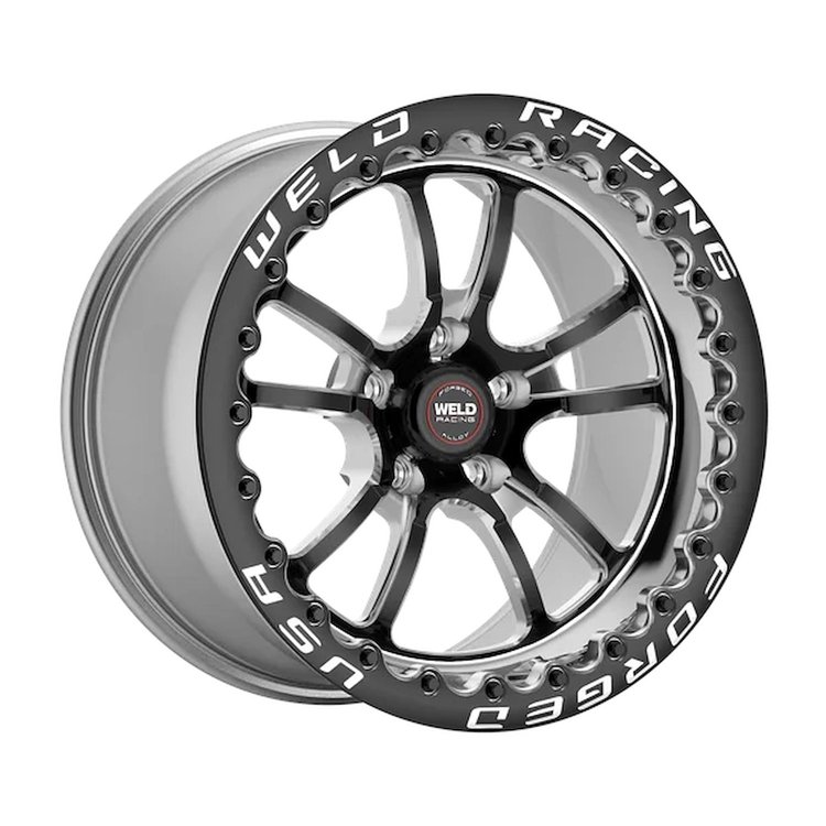 70MB7105B88SBL-BLACK Street RT-S Series S70 Beadlock Wheel [Size: 17"x10.5"] Black Center w/Polished Shell Finish