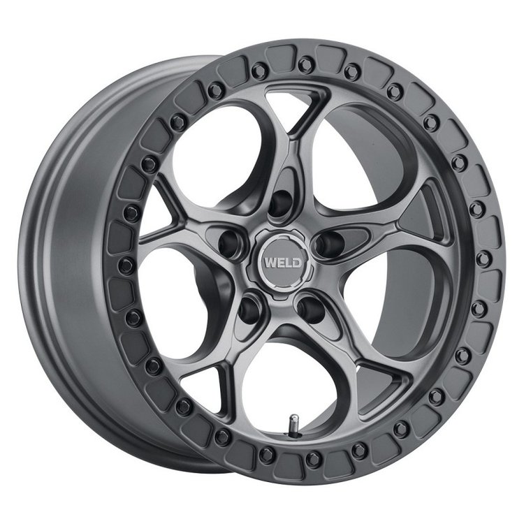 W107  Ledge Six Wheel Size: 17 X 10" Bolt Pattern: 5x5" [Satin Gunmetal/Satin Black Ring]