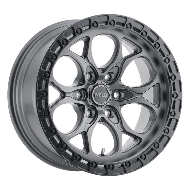W107  Ledge Six Wheel Size: 18 X 9" Bolt Pattern: 6x139.7 [Satin Gunmetal/Satin Black Ring]