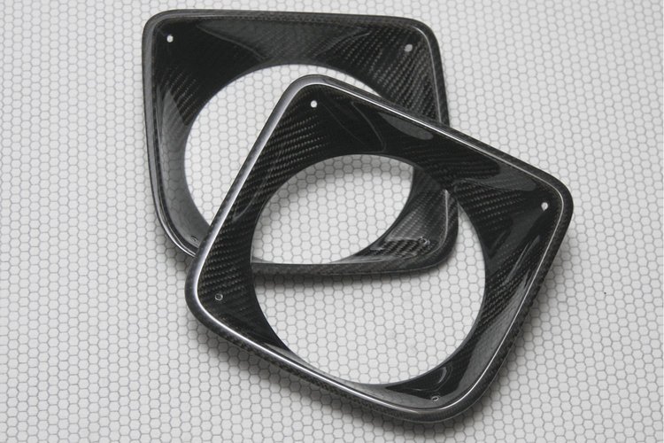 MSD-C10-HBZ1 Carbon Fiber Headlight Bezels 1967-1968 Chevy C10 Truck, Carbon Fiber Over Fiberglass [High Gloss Clear]