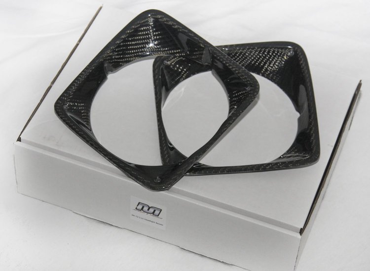 MSD-C10-HBZ2 Carbon Fiber Headlight Bezels 1969-1972 Chevy C10 Truck, Carbon Fiber Over Fiberglass [High Gloss Clear]