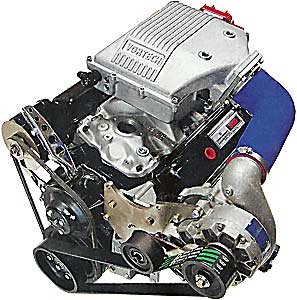 Supercharged 350 Base Kit Includes engine, intake, supercharger, distributor, fuel line, spark plugs & wires