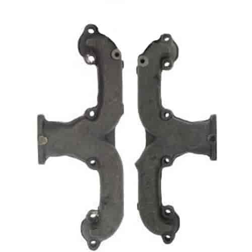 SB Chevy Ram Horn Manifolds 1955-Up SB Chevy Cast Iron w/Black Finish