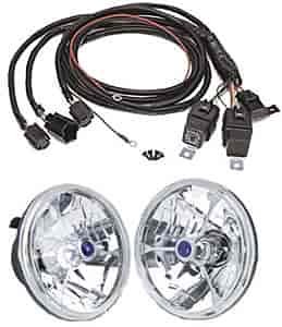 Tri-Bar 5-3/4" Round Headlight Kit Includes: Tri-Bar 5-3/4" Round Headlight - Center Dot: Blue