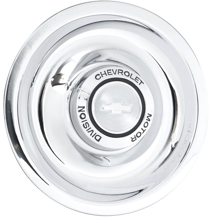 Disc Brake Center Cap Chrome with "Chevrolet Motor Division" & Bow Tie