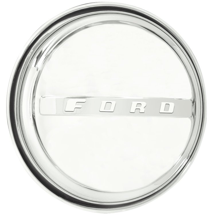 2011 Rallye-Style Center Cap, 1947 Ford Design, Snap-In, Stainless Steel, Polished