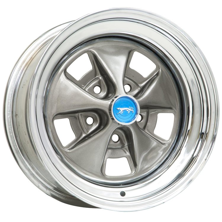 15x7 Cougar 5x4.5 Chrome Silver 4.25 BS