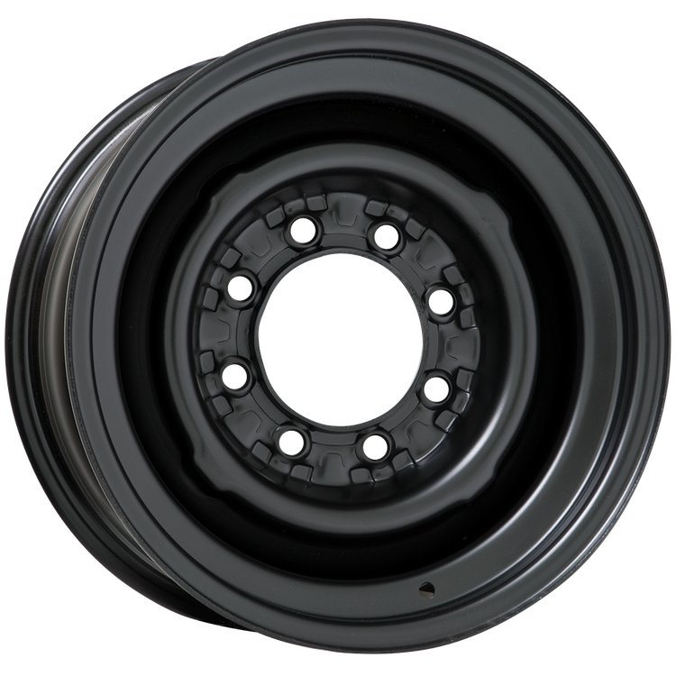 OE 8-Lug Style Steel Wheel, 16" x 10" [Black Powder Coat Finish]