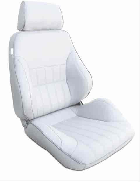 Rally Smooth Back Recliner Left White Vinyl