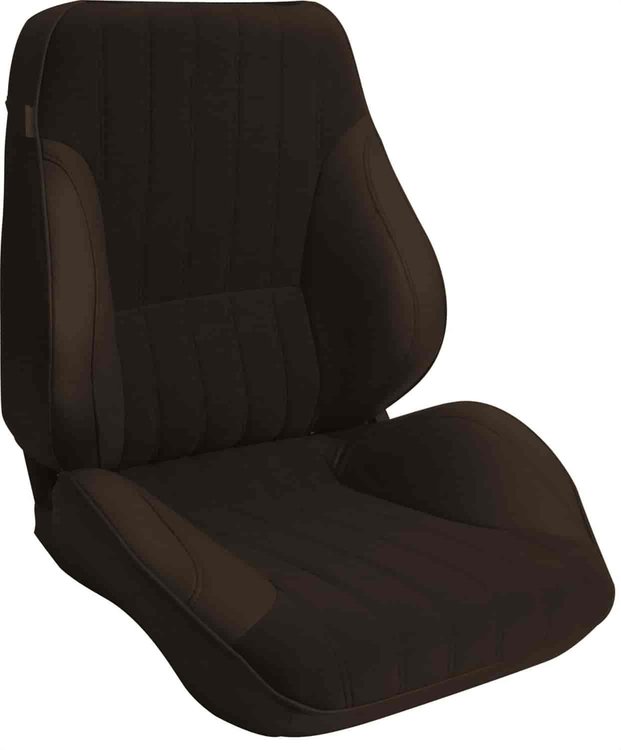 Rally Lo Back Recliner Left Black Vinyl Sides Black Velour Insert