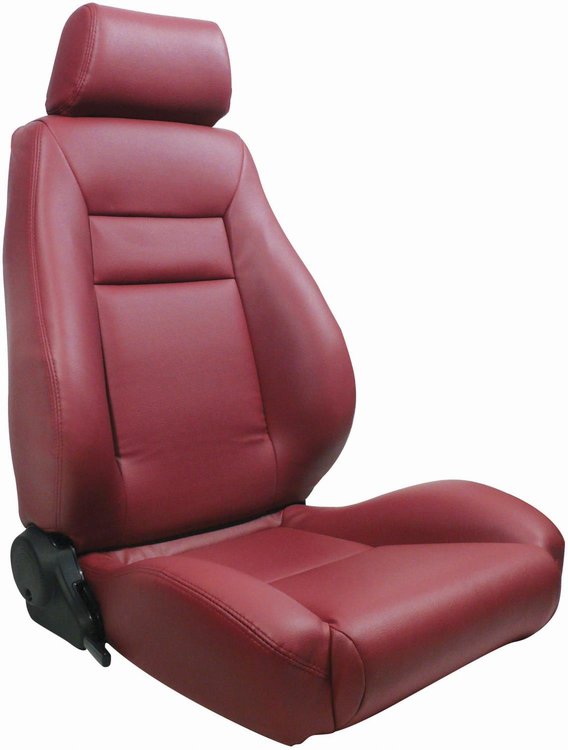 Elite Recliner Left Maroon Vinyl